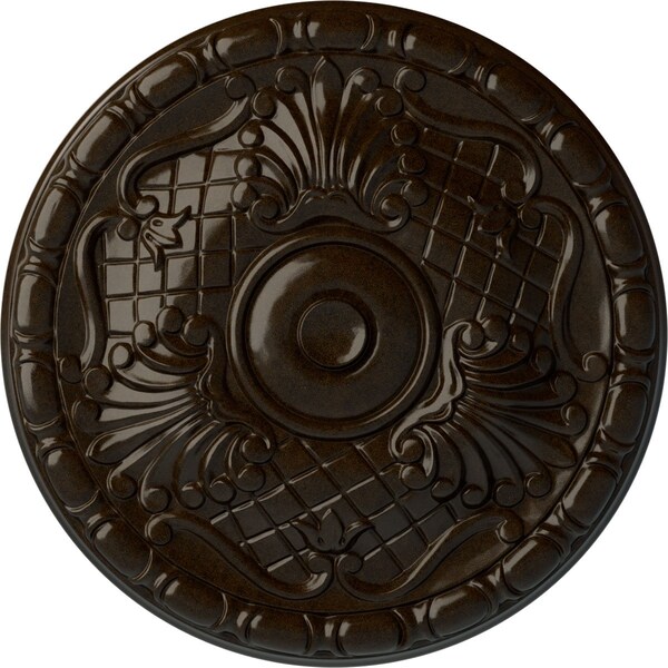 Ekena Millwork Amelia Ceiling Medallion (Fits Canopies up to 4 1/8"), Hand-Painted Bronze, 15 3/4"OD x 5/8"P CM16AMBZS - main